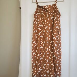 Old Navy Size Size M Gold elastic back silky maxi slip dress